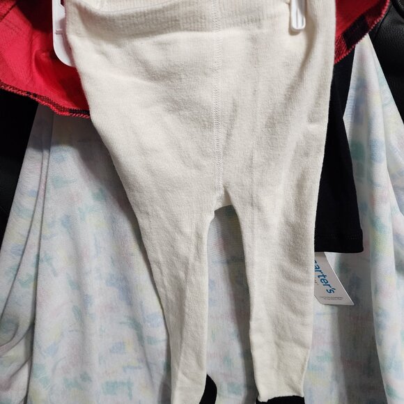 Carters 3 Piece Winter Black Long Sleeve with Red Overall Skirt, Tights Size 24m - Picture 4 of 5